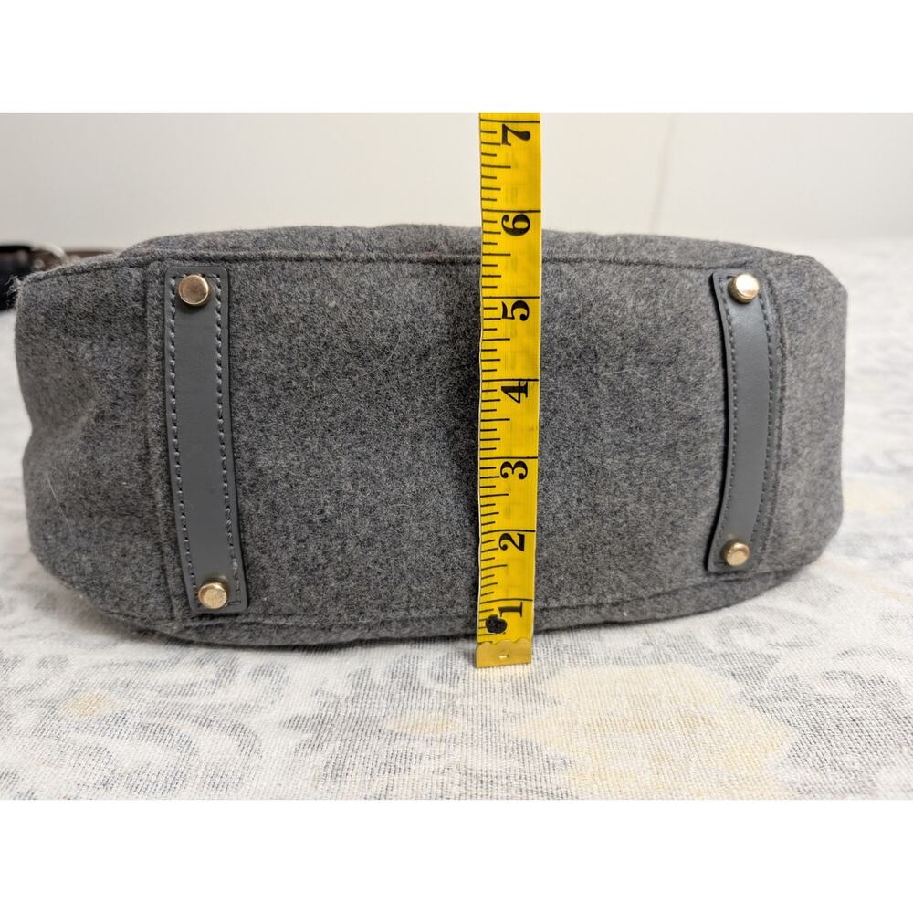 Kate Spade Gray Wool and Leather Dazzle Dot Bag with Storybook Lining - Picture 15 of 15